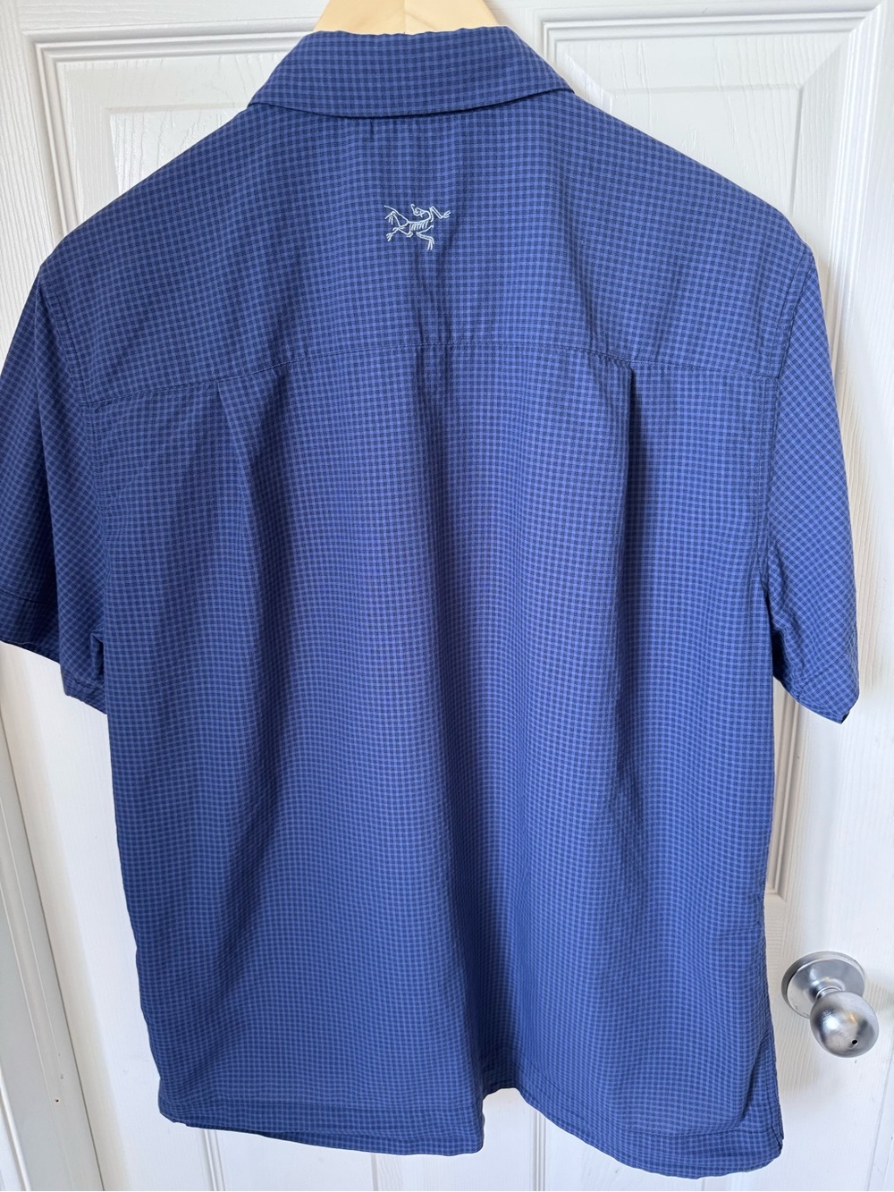Mens Arcteryx Revvy Short Sleeve Snap Button Up Trekking Shirt Size Lage - Picture 2 of 13